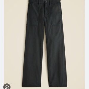 J. Crew women’s high-rise camp-pocket wide-leg pants size 25 in black NWT